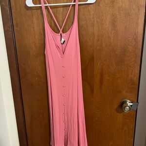 Roxy Pink Button-Down Dress